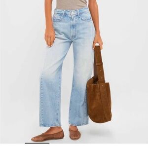MOTHER Sky Blue Wide Leg Jeans